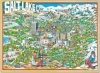 1981 Archar 'City Character Print' Pictorial View of Salt Lake City, Utah