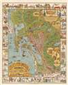 1928 Jo Mora Pictorial Map of San Diego, California