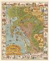 1928 Jo Mora Pictorial Map of San Diego, California