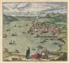 1580 Braun and Hogenberg View of Santander, Spain