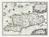1723 De Fer Map of Hispaniola or Santo Domingo