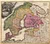 1716 Homann Map of Scandinavia During the Great Northern War