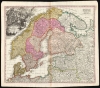 1724 Homann Map of Scandinavia Following the Great Northern War