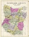 1912 Century Map of Schoharie County, New York