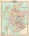 1850 Cruchley Map of Scotland