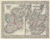 1872 Mitchell Map of Scotland and Ireland