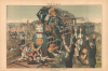 1885 Beard Satirical Political Cartoon, Union Pacific Corruption, Rock Springs Massacre