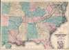 1866 Case Map of the Southern United States during the American Civil War