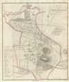 1854 Pharoah Map or Plan of Sitabuldi, Nagpur, India