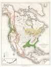 1884 Sargent Arboreal Map of North America Depicting California Redwood Trees