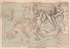 1880 Persian Variant on Fred Rose's Serio Comic Map of Europe (Octopus Map)