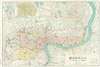 1937 Showa 12 Fusazō Sugie Map of Shanghai, China w/ mansucript (Battle of Shanghai)