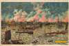 1930 Guo Shan Art Deco Panoramic View of the Shanghai Bund, China