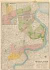 1940 Fusazō Sugie Map of Shanghai w/International Settlement and Yangpu