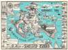 1966 Edith Shepherd Pictorial Map of Shelter Island, Long Island