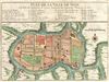 1749 Bellin Map of the City of Siam or Ayutthaya, Thailand