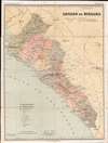 1900 Chias Map of Sinaloa, Mexico