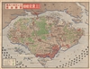 1942 Japanese Pictorial Map of Singapore Island