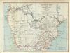 1879 Johnston Map of South Central Africa:  Mozambique, Namibia, Botswana, Zimbabwe