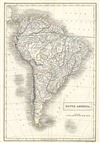 1844 Black Map of South America