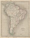 1845 Chambers Map of South America