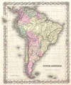 1855 Colton Map of South America