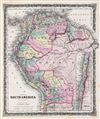 1858 Colton Map of South America