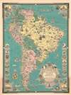 1942 Ernest Dudley Chase Pictorial Map of South America