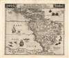 1593 De Jode Map of South America and the Caribbean