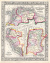 1864 Mitchell Map of Peru, Equacor (Ecuador), Argentina, Columbia and Venezuela