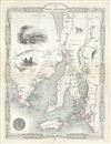 1851 Tallis and Rapkin Map of South Australia, Australia