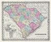 1856 Colton Map of South Carolina