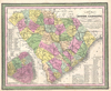 1850 Mitchell Map of South Carolina with Charleston