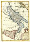 1747 Bowen Map of Southern Italy (Naples, Sicily)