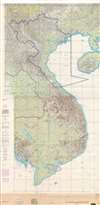 1970 U.S. Air Force Aeronautical Chart of Vietnam, Laos, and Cambodia