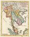 1749 Vaugondy Map of Southeast Asia: Thailand, Malay, Burma, Vietnam, Singapore
