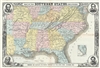 1863 Harper's Map of the Southern States during the Civil War
