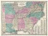 1867 Colton Map of the Southern States  or 'Lost Cause'
