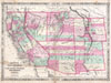 1864 Johnson Map of California, Nevada, Utah, Arizona, New Mexico and Colorado