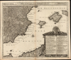 1700 / 1719 Joachim Ottens Four-Sheet Map of Spain and Portugal