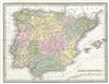 1835 Bradford Map of Spain and Portugal