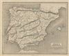 1845 Chambers Map of Spain and Portugal