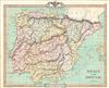 1850 Cruchley Map of Spain and Portugal