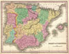 1827 Finely Map of Spain and Portugal