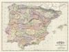 1892 Rand McNally Map of Spain and Portugal