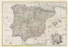 1708 Senex Elephant Folio Map of Spain and Portugal