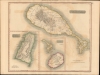 1814 Thomson Map of West Indies Islands: St. Christophers, St. Lucia, and Nevis
