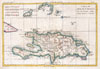 1780 Raynal and Bonne Map of Hispaniola, West Indies