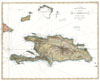 1802 Tardieu Map of Santo Domingo or Hispaniola, West Indies