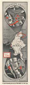 1944 Chapin Map of Burma / Myanmar during World War II